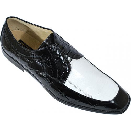 Stacy Adams "Carrara" Black / White Genuine Snake Shoes 24642
